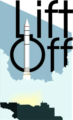 Free Stock Photo: Illustration of a rocket lifting off with text