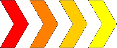 Free Stock Photo: Illustration of red, orange and yellow right facing arrows