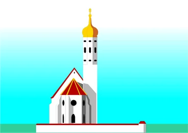 Free Stock Photo: Illustration of a white church