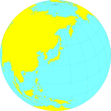 Free Stock Photo: Illustration of a globe showing Japan and Asia
