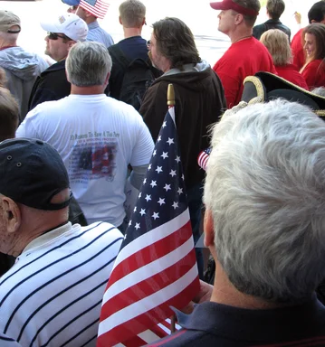 Free Stock Photo: Protesters with flags at the 2009 tax day tea party in Atlanta, Georgia