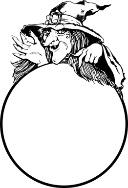 Free Stock Photo: Illustration of a witch and a crystal ball