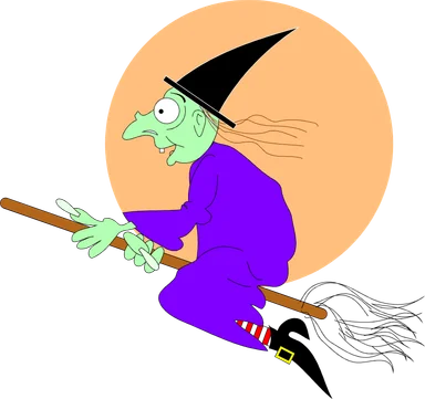 Free Stock Photo: Illustration of a witch flying on a broomstick