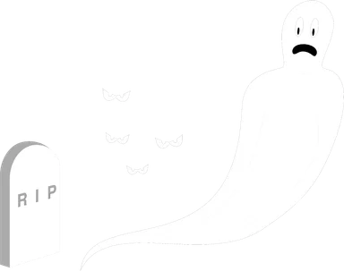 Free Stock Photo: Illustration of a ghost by a tombstone