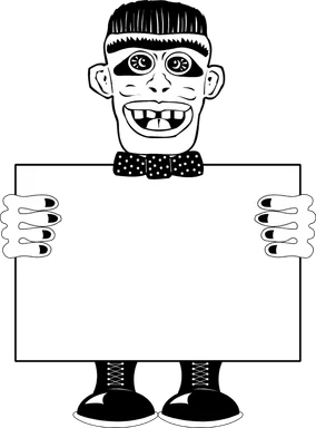 Free Stock Photo: Illustration of a monster holding a blank sign