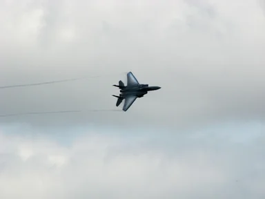 Free Stock Photo: An F-18 fighter jet flying in the sky