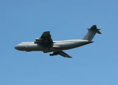 Free Stock Photo: A military plane flying in the sky