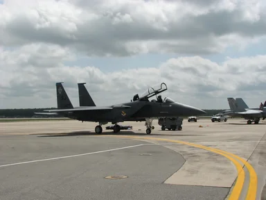 Free Stock Photo: Two F-18 fighter jets parked on a runway