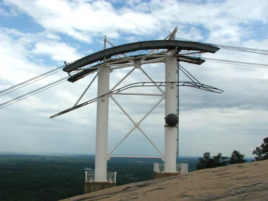 Free Stock Photo: A cable car tower at Stone Mountain in Georgia.