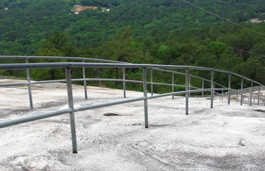 Free Stock Photo: A railing on the side of Stone Mountain in Georgia