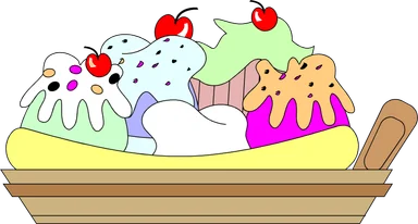 Free Stock Photo: Illustration of a banana split