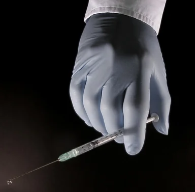 Free Stock Photo: Insulin type syringe ready for injection