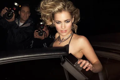 Free Stock Photo: A beautiful woman entering a car surrounded by paparazzi