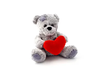 Free Stock Photo: An isolated teddy bear with a heart