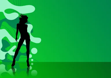 Free Stock Photo: Illustration of a female silhouette on a green abstract background