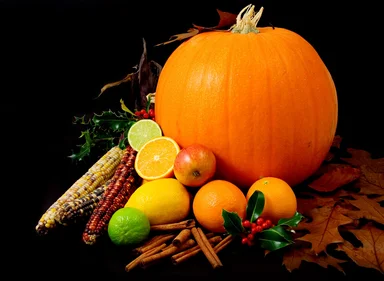 Free Stock Photo: Fruit and vegetables isolated on a black background