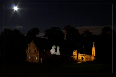 Free Stock Photo: Fountains Abbey at night