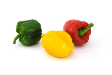 Free Stock Photo: Three peppers isolated on a white background