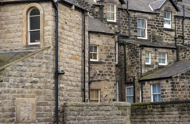 Free Stock Photo: Stone building walls and windows