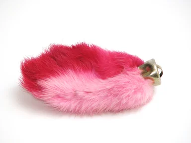 Free Stock Photo: A pink rabbits foot isolated on a white background