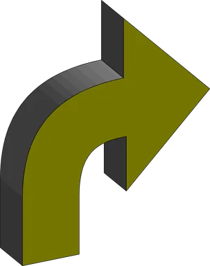 Free Stock Photo: Illustration of a curved right facing arrow