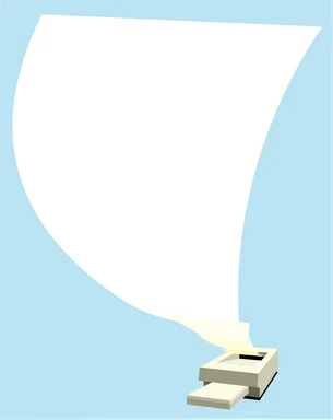 Free Stock Photo: Illustration of a computer printer with paper