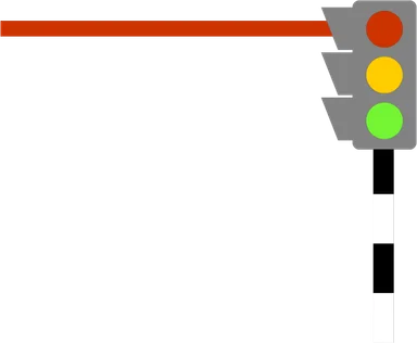 Free Stock Photo: Illustration of an upper right frame corner with a stop light