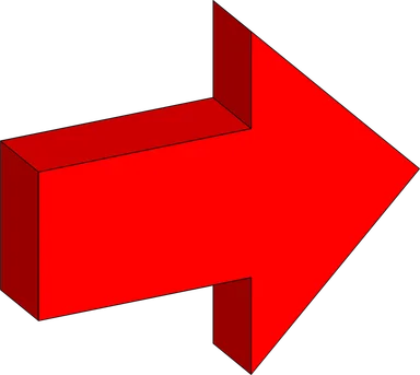Free Stock Photo: Illustration of a right facing 3d red arrow