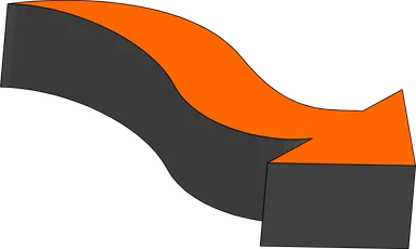 Free Stock Photo: Illustration of a curve right 3d arrow