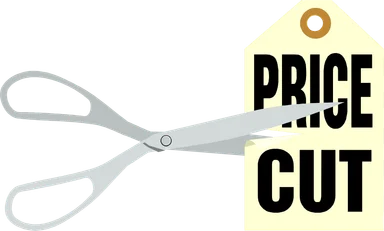 Free Stock Photo: Illustration of a price cut sales tag with scissors