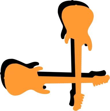 Free Stock Photo: Illustration of a lower right frame corner of orange guitars