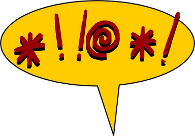 Free Stock Photo: Illustration of a yellow cartoon balloon with curse text