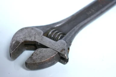 Free Stock Photo: An adjustable wrench isolated on a white background