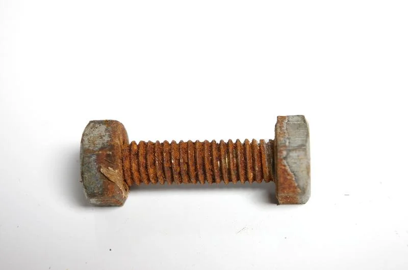 A bolt and nut isolated on a white background : Free Stock Photo
