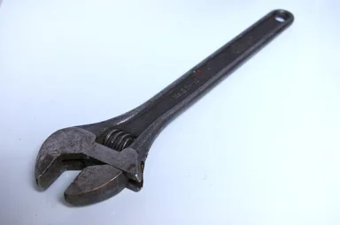 Free Stock Photo: An adjustable wrench isolated on a white background