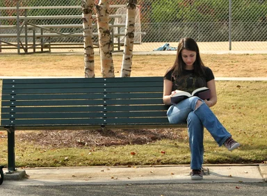 Free Stock Photo: Teenage girl reading a book