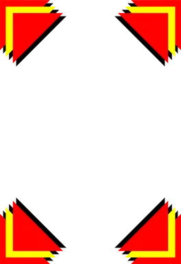 Free Stock Photo: Illustration of a blank frame border with red and yellow corners