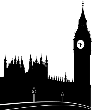 Free Stock Photo: Illustration of a silhouette of London and Big Ben