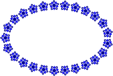 Free Stock Photo: Illustration of a blank frame border of blue shapes