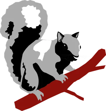 Free Stock Photo: Illustration of a squirrel on a branch
