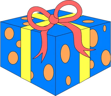 Free Stock Photo: Illustration of a blue wrapped present