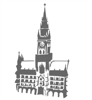 Free Stock Photo: Illustration of a church with a tower