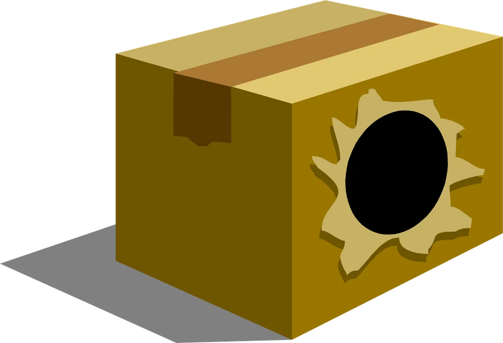 Illustration of a box with a hole in it : Free Stock Photo