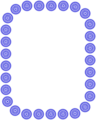 Free Stock Photo: Illustration of a blank frame border of blue shapes