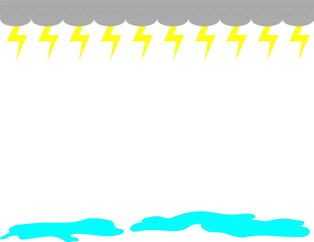 Illustration of a blank frame border with thunder clouds and rain : Free Stock Photo