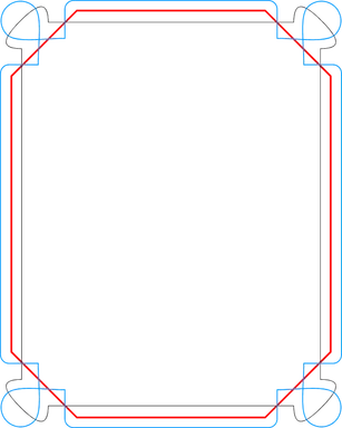Free Stock Photo: Illustration of a blank blue and red frame border