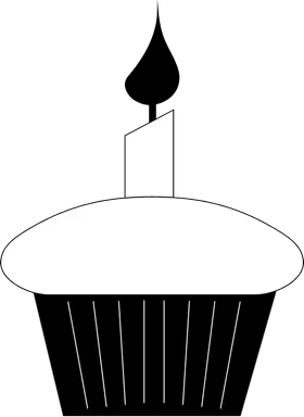 Free Stock Photo: Illustration of a cupcake with a candle
