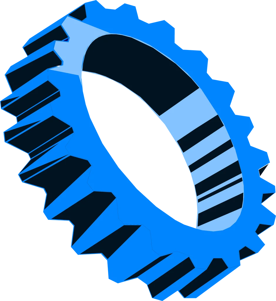 Illustration of a blue gear : Free Stock Photo