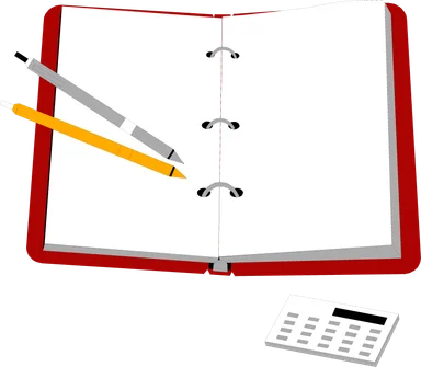 Free Stock Photo: Illustration of an organizer with pens and a calculator