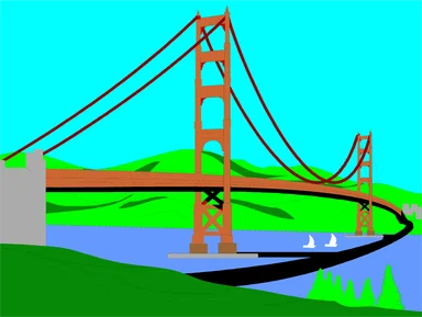 Free Stock Photo: Illustration of the Golden Gate Bridge in San Francisco